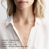 e-Manco Minimalist Choker Necklace Simple Stainless Steel Necklace for Women Round Circle Pendant Necklace 9MM/11MM/15MM/20MM