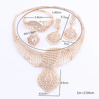 CYNTHIA New Fashion African Jewelry Set Dubai Silver Plated Bridal Necklace Earrings Set Crystal Indian Wedding Jewelry