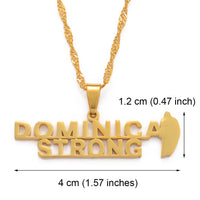 Anniyo Dominica Strong Map Pendant Necklaces Gold Color & Stainless Steel Jewelry Dominica Country Map @076121