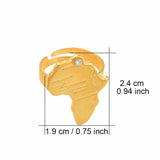 Ancient African Map Ring for Women Girls Silver Color/Gold Color Africa adjustable Maps Ring With Rhinestone #141206