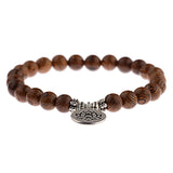 8mm Natural Wood Buddha Bracelet Men Handmade Charms OM Beads Yoga Chakra Mala Prayer Bracelet Meditation Jewelry pulsera