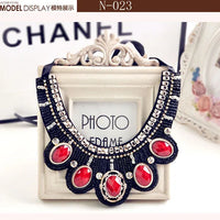 Chokers Crystal Necklaces Brilliant Jewelry for Women,New Arrival 2014  Five plum Flower Woman Coat Collar Necklace