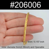 Anniyo 1 Piece/Openable Gold Plated Bangles for Women Girl Ethiopian Jewelry African Metal Bracelet Arab Middle East #205806