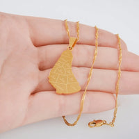 Anniyo Map of the Barbados Island With City Name Pendant Necklaces Gold Color Maps Jewelry #043521