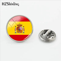 2018 New Indian Flag Clasp Pin Various Flags Pins Stainless Steel Art Lapel Pin Glass Cabochon Jewelry