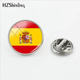 2018 New Indian Flag Clasp Pin Various Flags Pins Stainless Steel Art Lapel Pin Glass Cabochon Jewelry