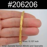 Anniyo 1 Piece/Openable Gold Plated Bangles for Women Girl Ethiopian Jewelry African Metal Bracelet Arab Middle East #205806