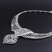 CYNTHIA New Fashion African Jewelry Set Dubai Silver Plated Bridal Necklace Earrings Set Crystal Indian Wedding Jewelry