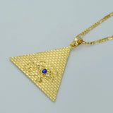 Anniyo Egyptian Pyramid Pendant Necklaces for Women Men Egyptians Eye Of Horus Jewelry Egypt Eye Amulet Hieroglyphics #019306