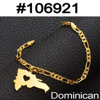 Anniyo Barbados Island Map & Flag Symbol /Dominican/Italy Sicily Map Bracelets for Women Men Girls Bangles Jewelry #106521