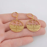 Anniyo New Zealand Flag NZ Earrings for Women Girls Stainless Steel and Gold Color Jewelry #040721