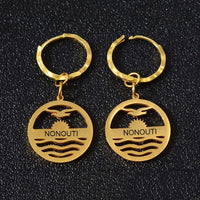 Anniyo Print Name/Customize Letter Kiribati Earrings for Women Girl Guam Hawaii Custom Name Earrings #061921