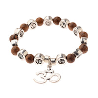 8mm Natural Wood Buddha Bracelet Men Handmade Charms OM Beads Yoga Chakra Mala Prayer Bracelet Meditation Jewelry pulsera