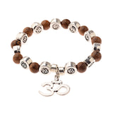 8mm Natural Wood Buddha Bracelet Men Handmade Charms OM Beads Yoga Chakra Mala Prayer Bracelet Meditation Jewelry pulsera