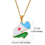 Anniyo DJIBOUTI Flag & Map Pendant Necklaces for Women Men Gold Color Charm Gabuutih Jewelry #158206