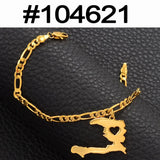 Anniyo Charm Haiti Map Bracelets Bangles Men Women Girl Ayiti Maps Jewelry Haiti Accessories Link Chain Bracelet #104521
