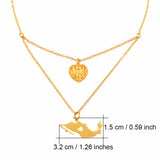 Anniyo Heart and Mexico Map Pendant Necklaces for Women Girls Gold Color Jewelry Mexican Maps #141006