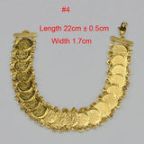 Anniyo Gold Color Money Coin Bracelet Islamic Muslim Arab Coins Bracelet for Women Men Middle Eastern Jewelry African @@
