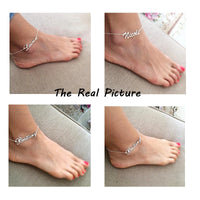 stainless steel anklet Personalized name ankle bracelet custom anklet bracelet prenom браслет на ногу bransoletka na noge