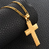 Anniyo Cross Pendant Necklaces for Women Men Gold Color Micronesia Marshall Island Crosses Religion African Jewelry #007509
