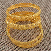 Anniyo 4 Pieces/Lot Wholesale African Bangle Ethiopian Gold Color Bracelets Style of Middle East Dubai Weeding Products @086306
