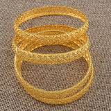 Anniyo 4 Pieces/Lot Wholesale African Bangle Ethiopian Gold Color Bracelets Style of Middle East Dubai Weeding Products @086306