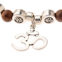 8mm Natural Wood Buddha Bracelet Men Handmade Charms OM Beads Yoga Chakra Mala Prayer Bracelet Meditation Jewelry pulsera