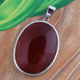 Crystal Quartz Oval Stone Pendant Natural Rose Quartz Tiger Eye Labradorite Agate Stone Pendant Wedding Decoration Charm Jewelry