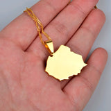 Anniyo 2.6CM Polska Map Pendant Necklaces for Women Jewelry Maps of Poland Chain  #021221