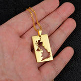 Anniyo United Kingdom of Great Britain and Northern Ireland Map Pendant & Necklaces for Women UK Country Maps #021421