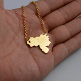 Anniyo Venezuela Map and Flag Necklace for Women Gold Color Jewelry Maps of Venezuelan @013221