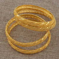 Anniyo 4 Pieces/Lot Ethiopian Gold Color Bangle for Women Dubai Bride Wedding Bracelet African Arab Jewelry Middle East @086006