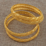 Anniyo 4 Pieces/Lot Ethiopian Gold Color Bangle for Women Dubai Bride Wedding Bracelet African Arab Jewelry Middle East @086006