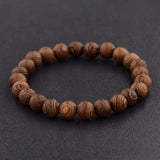 8mm Natural Wood Buddha Bracelet Men Handmade Charms OM Beads Yoga Chakra Mala Prayer Bracelet Meditation Jewelry pulsera