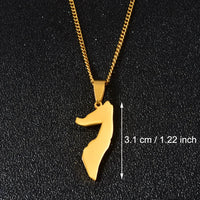 Anniyo 3.1CM Somalia Map Pendant Necklaces Stainless Steel for Women Girls Gold Color Jewelry Soomaaliya Country Maps @061721