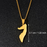 Anniyo 3.1CM Somalia Map Pendant Necklaces Stainless Steel for Women Girls Gold Color Jewelry Soomaaliya Country Maps @061721