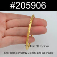 Anniyo 1 Piece/Openable Gold Plated Bangles for Women Girl Ethiopian Jewelry African Metal Bracelet Arab Middle East #205806