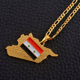Anniyo Syria Map & Flag Pendant & Necklaces for Women/Men Charms Syrians Jewelry Ethnic  #116106@