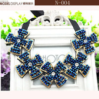 Chokers Crystal Necklaces Brilliant Jewelry for Women,New Arrival 2014  Five plum Flower Woman Coat Collar Necklace