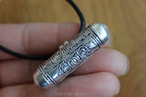 SL027 Tibetan 925 sterling silver Prayer box Pendants Tibet Eight Auspicious Cylinder GAU Box Amulet Handmade Nepal Jewelry