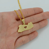 Anniyo El Salvador Map Pendant Necklace for Women/Men Gold Color Jewelry Map of El Salvador Necklaces #004921