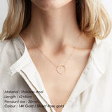 e-Manco Minimalist Choker Necklace Simple Stainless Steel Necklace for Women Round Circle Pendant Necklace 9MM/11MM/15MM/20MM