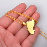 Anniyo Burkina Faso Map Pendant & Necklace African Countries Map Jewelry #023521
