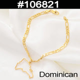 Anniyo Barbados Island Map & Flag Symbol /Dominican/Italy Sicily Map Bracelets for Women Men Girls Bangles Jewelry #106521