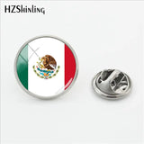 2018 New Indian Flag Clasp Pin Various Flags Pins Stainless Steel Art Lapel Pin Glass Cabochon Jewelry