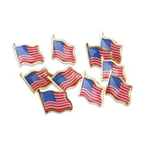 10PCS American Flag Lapel Pin United States USA Hat Tie Tack Badge Pin Metal Lapel Pin