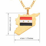 Anniyo Syria Map & Flag Pendant & Necklaces for Women/Men Charms Syrians Jewelry Ethnic  #116106@
