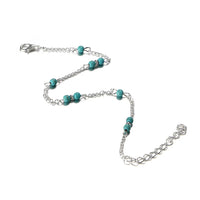 L154 Fashion Bijoux Girl Unique Nice Beads Chain Charm Blue Green Stone Anklet Bracelet Foot Men Women Wedding Jewelry