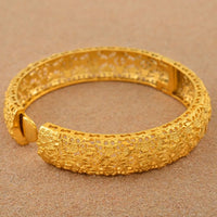 Anniyo 4 Pieces/Lot Gold Color Arab Dubai Bangles for Women Ethiopian Bracelets Middle East Wedding Jewelry African #139006