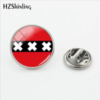 2018 New Indian Flag Clasp Pin Various Flags Pins Stainless Steel Art Lapel Pin Glass Cabochon Jewelry